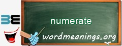 WordMeaning blackboard for numerate